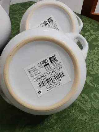 Juego de Sopa Cerámica Azul y Blanco