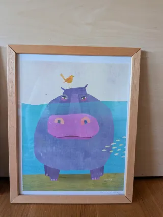 2 Cuadros Infantiles Animales 30,5x24,5 cm