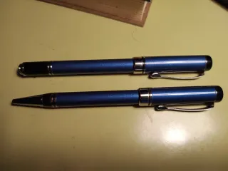 Juego Bolígrafo y Pluma Estilográfica Azul