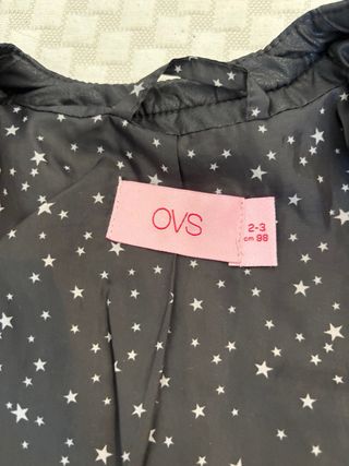 Giubbino trapuntato fine OVS nero 2/3 anni 98 cm