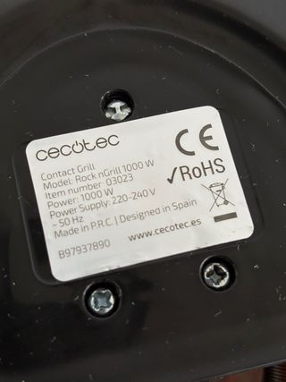 Cecotec Parrilla Eléctrica Rock'nGrill 1000