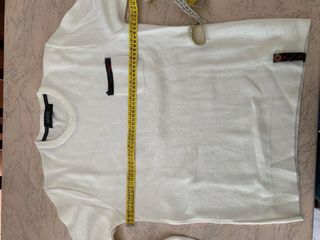 Maglione girocollo bianco con dettagli scozzese