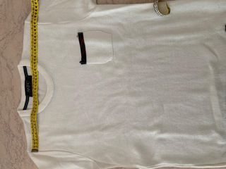 Maglione girocollo bianco con dettagli scozzese