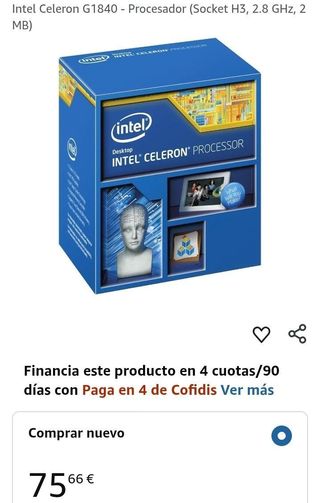 Intel Celeron G1840 Procesador LGA1150 2.8GHz 2 MB