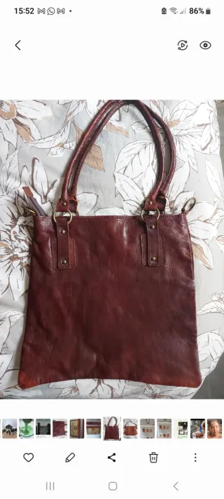 Bolsos de piel auténtica marrón
