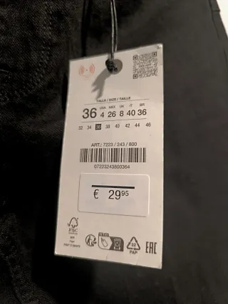 Pantalón Zara Bootcut Negro Talla 36