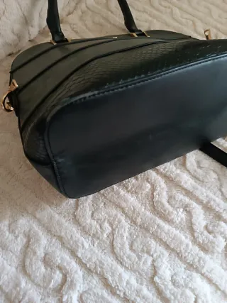 Borsa a spalla nera e grigia