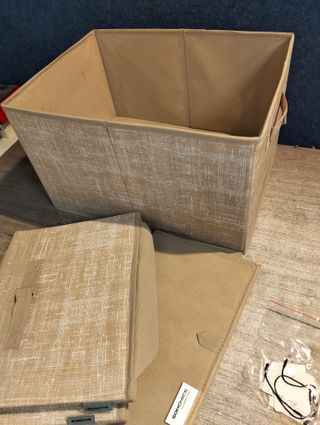 SONGMICS Cajas de Almacenaje Plegables, Juego de 3 Cestas de Tela, 40 x 30 x 24 cm