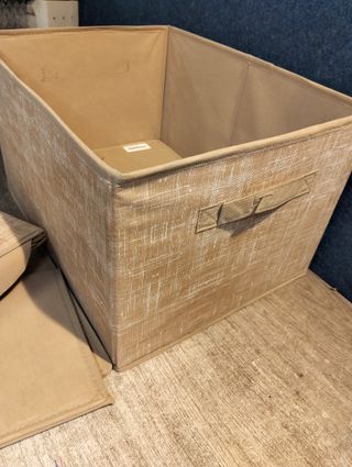 SONGMICS Cajas de Almacenaje Plegables, Juego de 3 Cestas de Tela, 40 x 30 x 24 cm