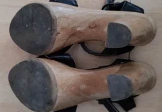 Sandalias Salsa Jeans Tacon Cuña Negro/Azul