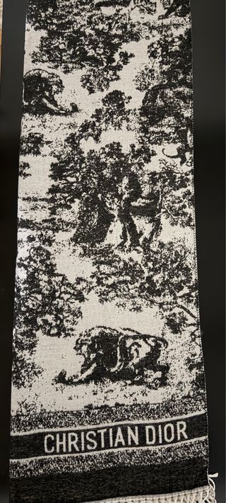 Bufanda Christian Dior Blanca y Negra