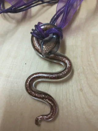 Conjunto Murano Serpiente Oro y Morado