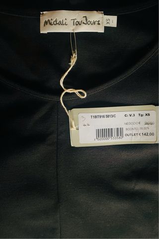 Abito Martino Midali nero con inserto tono in tono