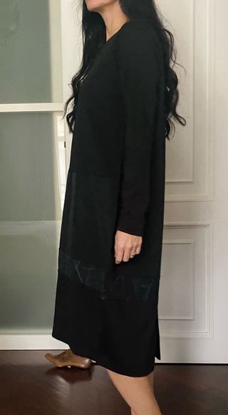 Abito Martino Midali nero con inserto tono in tono