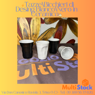 Tazze/Bicchieri Design Ceramica Bianco/Nero