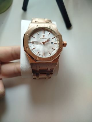 Orologio Poedagar Oak in oro rosa da 41mm bianco