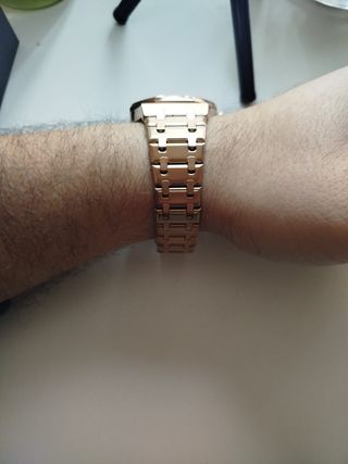 Orologio Poedagar Oak in oro rosa da 41mm bianco