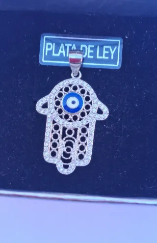 Colgante plata 925 Mano Fátima Ojo Turco Plata