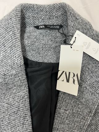Abrigo Zara Gris Paño Hombre,talla M grande .