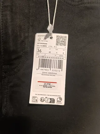 Pantalón Flared Sienna Mango Negro Talla 36