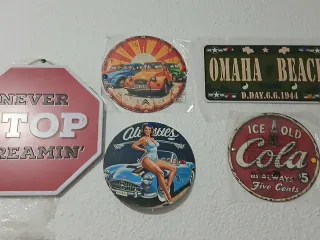 5 Carteles Metálicos Decorativos