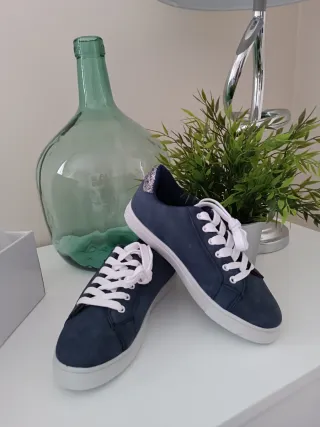 Zapatillas Venca Azul Estrellas Glitter