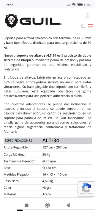 Pies para altavoces profesionales. Nuevo.
