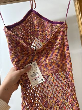 Vestido de rejilla de punto