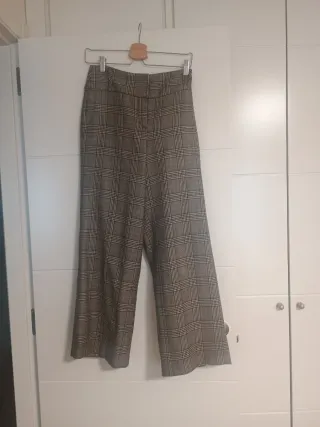 Pantalón coulotte cuadros Massimo Dutti