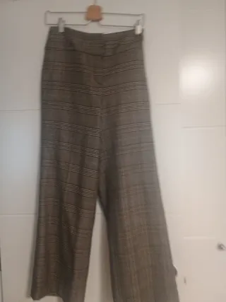 Pantalón coulotte cuadros Massimo Dutti