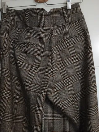 Pantalón coulotte cuadros Massimo Dutti