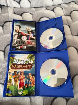 PlayStation 2 FIFA 06 y Sims 2 Naufragos
