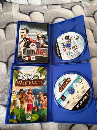 PlayStation 2 FIFA 06 y Sims 2 Naufragos