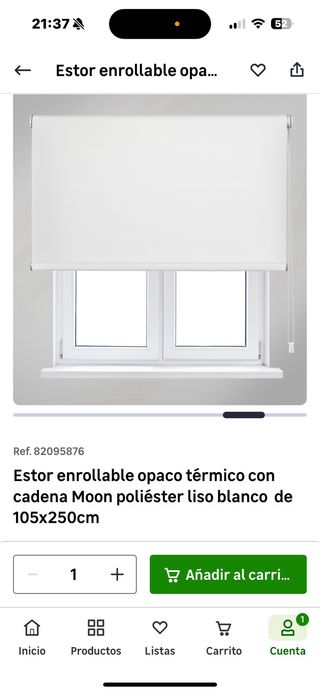 Estor enrollable opaco térmico blanco