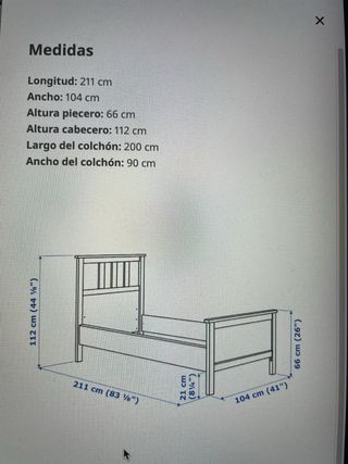 Estructura de cama blanca Ikea