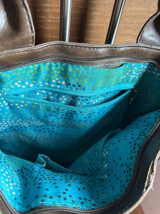 Bolso Desigual Marrón y Verde con Diseño Troquelad