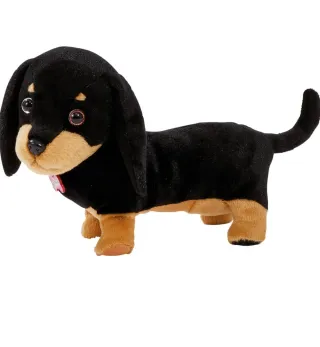Peluche Perro Dachshund Negro y Marrón