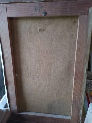 Antiguo óleo lienzo Chateau d'Espalion