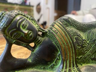 Buda Reclinado Bronce Verde