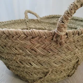 Leñero Esparto Natural Estilo Boho