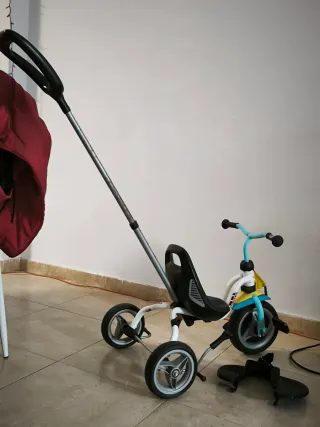 Triciclo infantil con manillar para padres