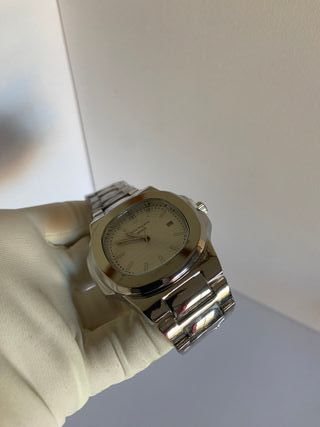 Reloj Hombre Acero Estilo Nautilus Blanco