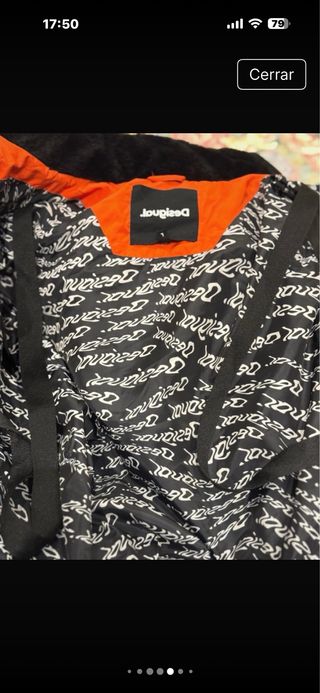 Abrigo Desigual rojo naranja acolchado nuevo