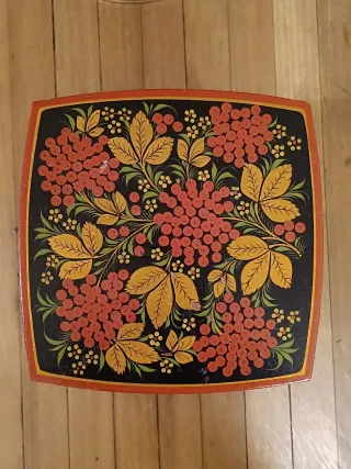 URSS Taburete Artesanía Khokloma - Región Gorki