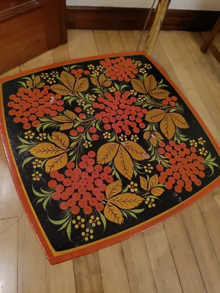 URSS Taburete Artesanía Khokloma - Región Gorki