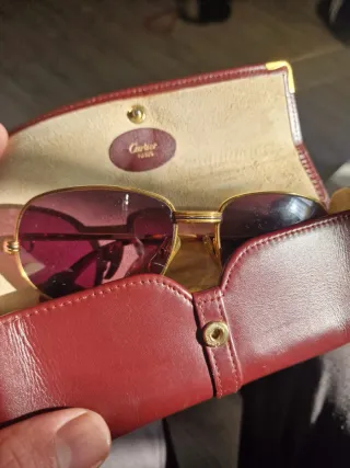 Gafas Cartier Doradas y Rojas