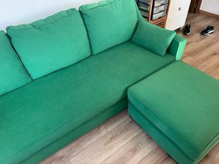 Sofá chaise longue verde tela