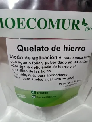 Quelato de Hierro Bioecomur 50 grs.