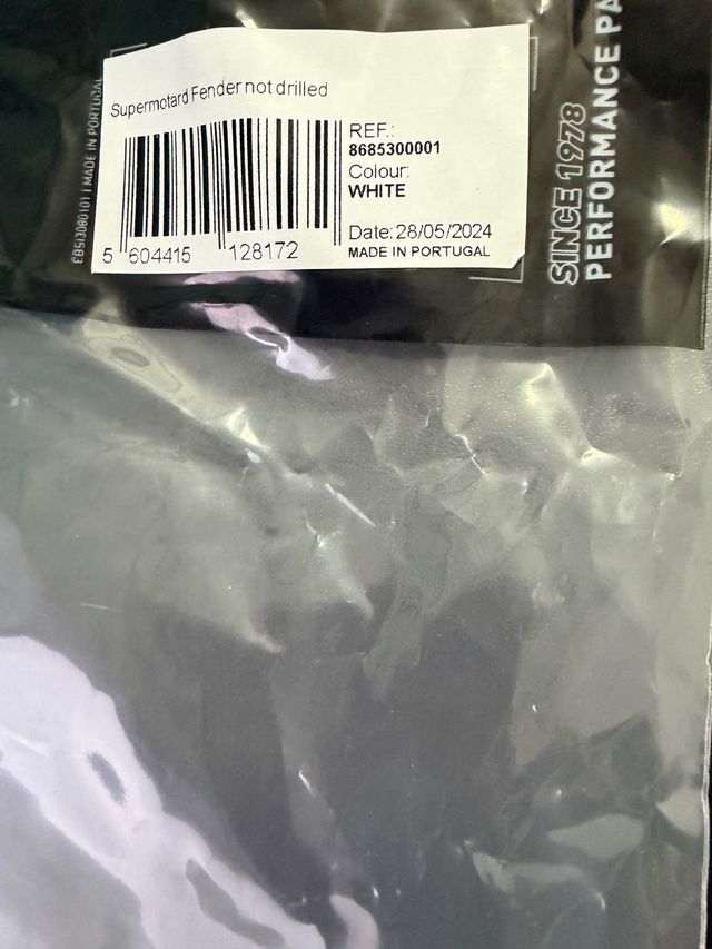 Guardabarros Delantero Universal Supermotard Blanc