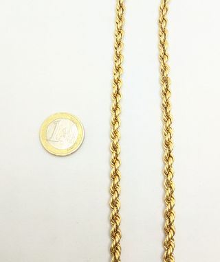 Cadena Salomónica de oro de 18k, 20 g, 53.5 cm.